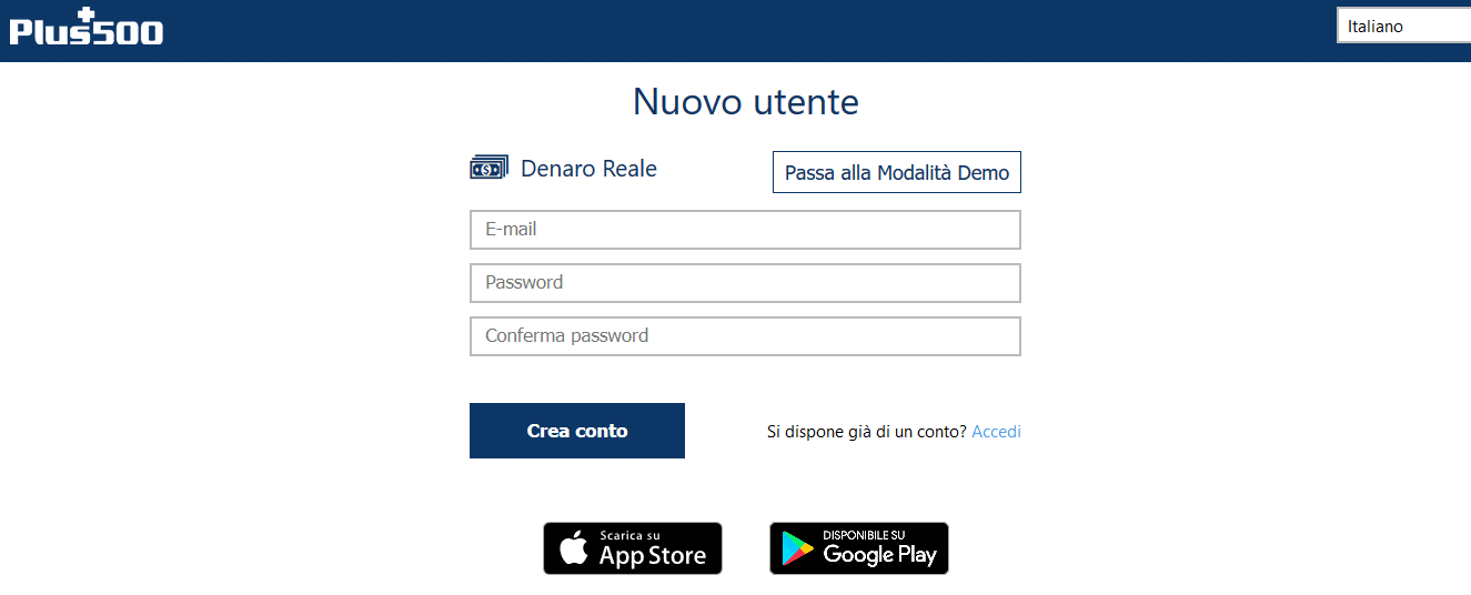 iscrizione Plus500