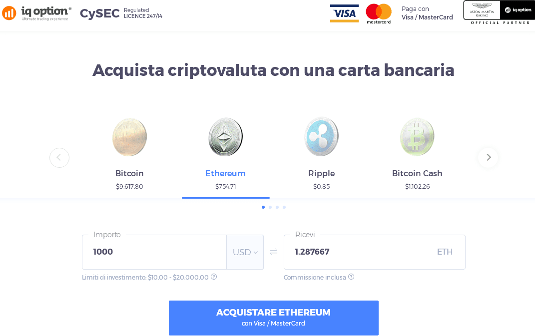 ethereum con postepay