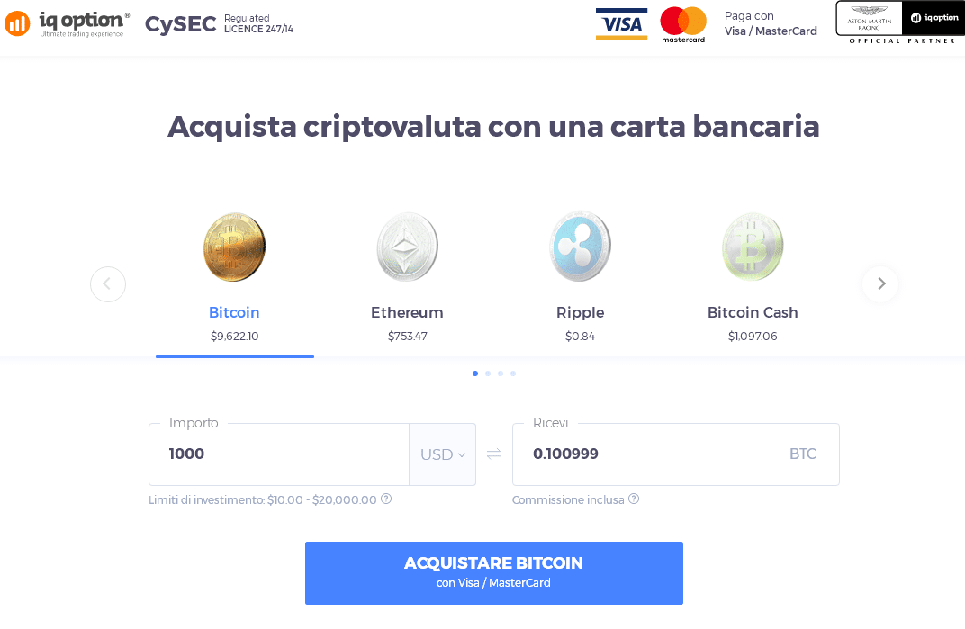 carta di credito bitcoin