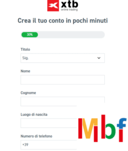 xtb domande registrazione account