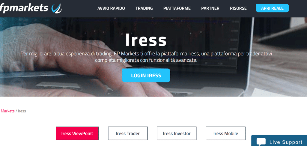 piattaforma trading iress fp markets