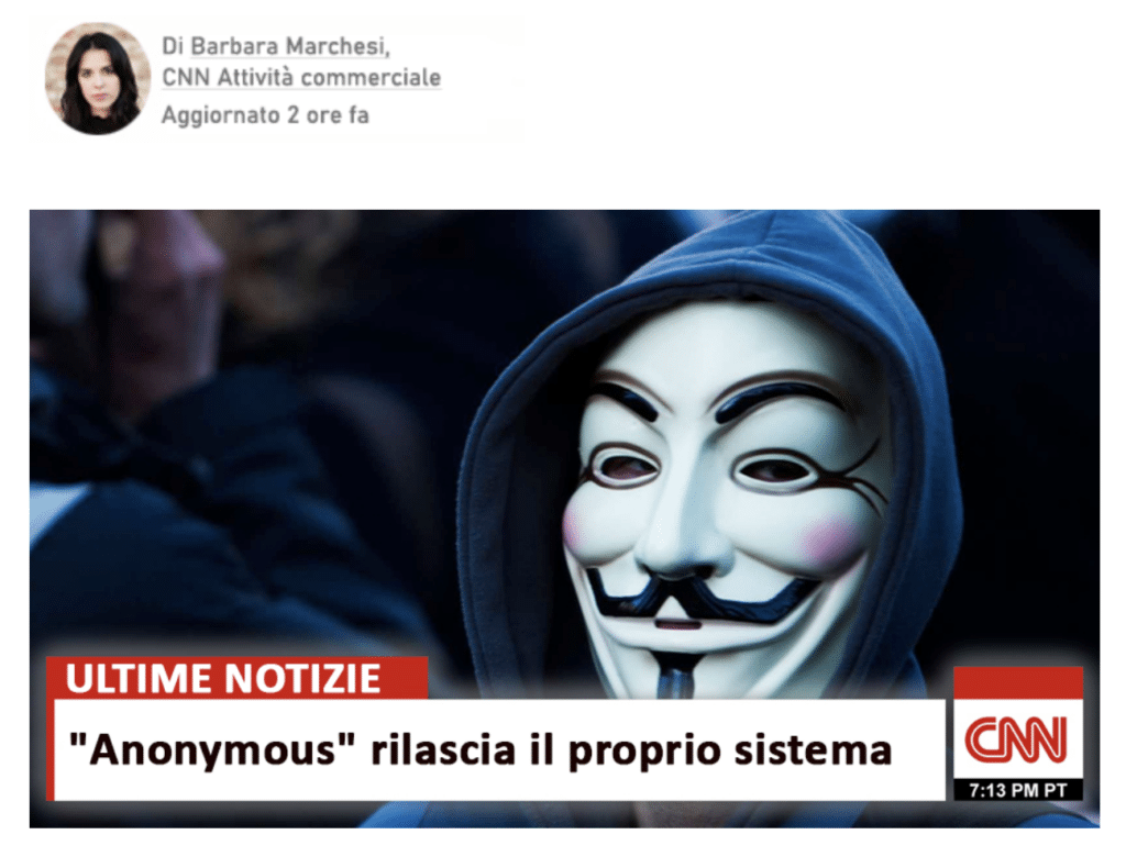 In realtà Anonymous non è affatto coinvolto in Anon System. Una truffa come tante.