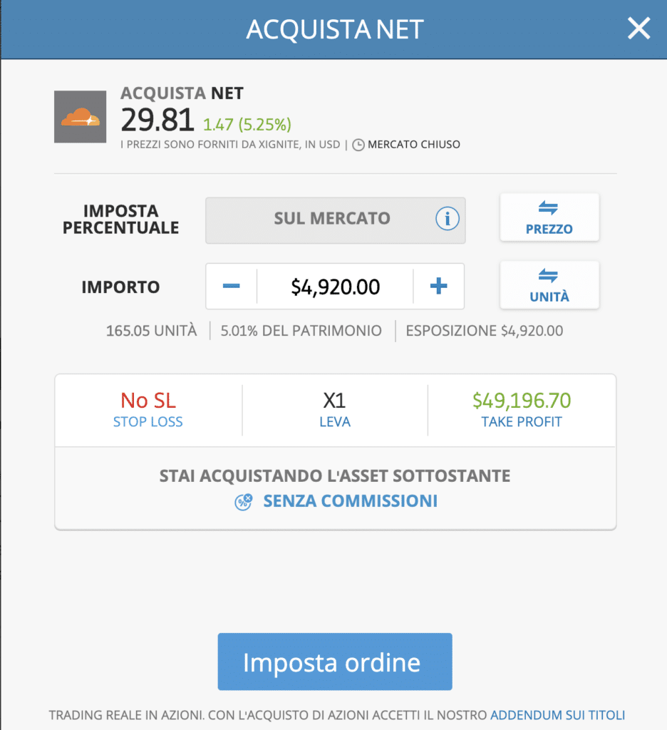 Acquisto diretto senza commissioni di azioni CloudFlare: oggi è possibile