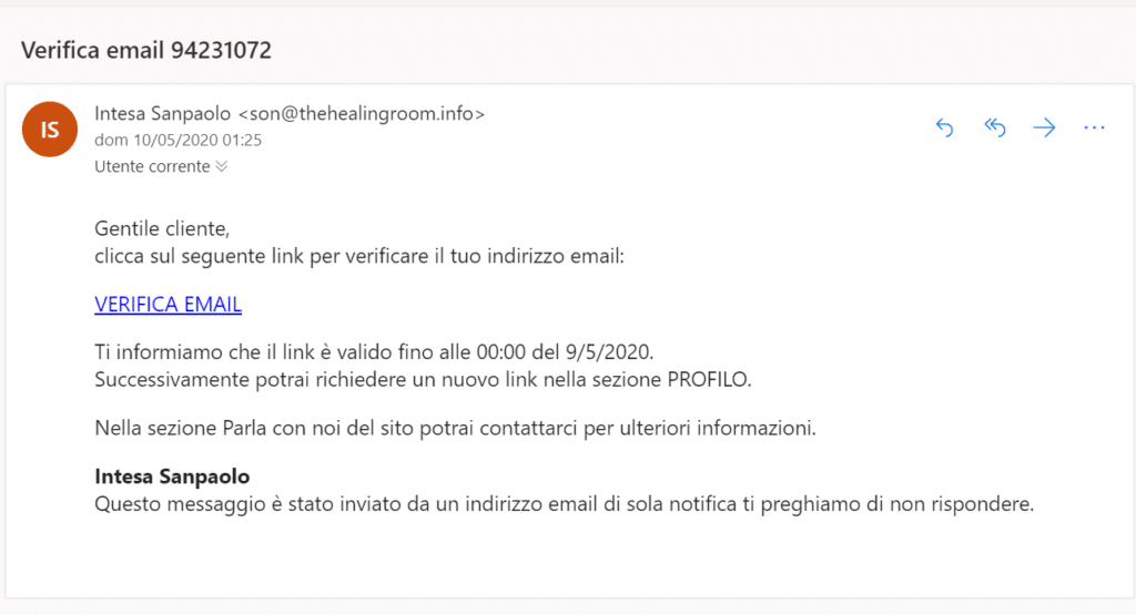 furto di identità email intesa 