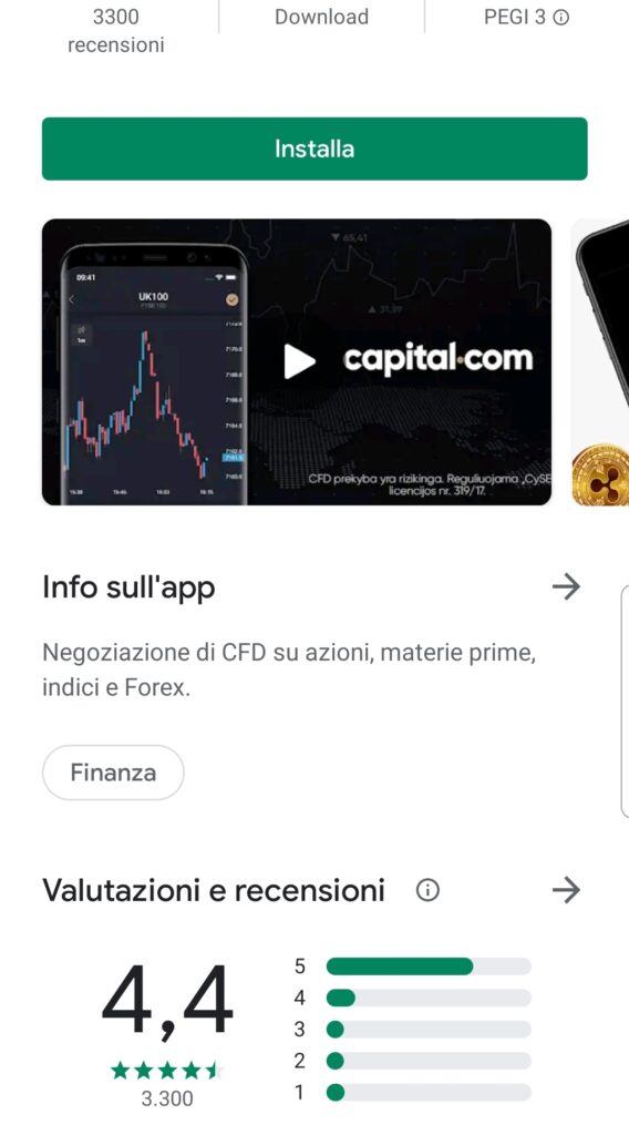 Piattaforma mobile Capital.com