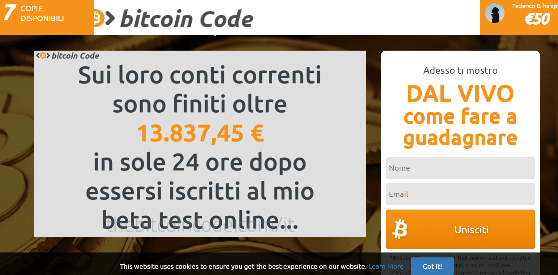 Bitcoin Code Truffa o Funziona? Opinioni e recensioni 2021