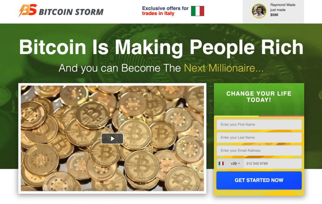 Sito ufficiale di Bitcoin Storm