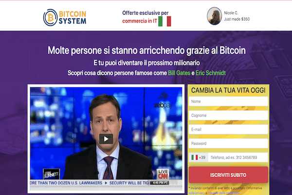 Bitcoin System Sito Web - ma è una truffa o funziona realmente ? analisi, opinioni e recensioni