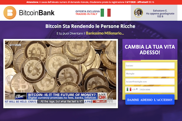 Bitcoin Bank truffa