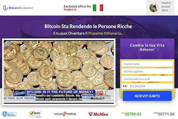 Stessa truffa di sempre Bitcoin Revolution