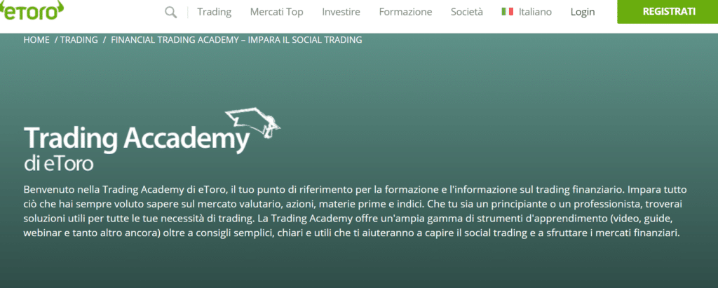 Corso trading etoro gratis