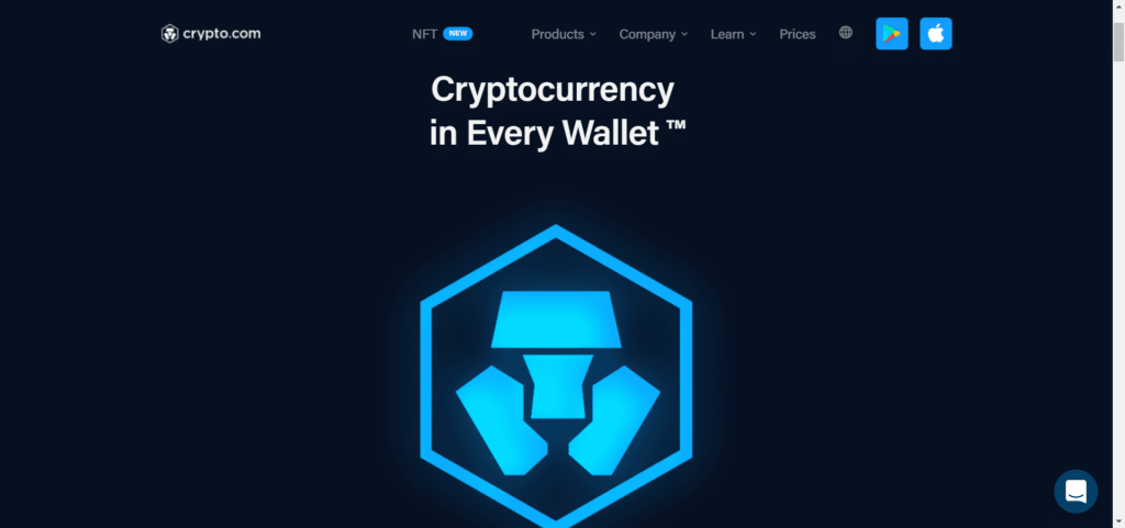 Immagine tratta dal sito ufficiale di Crypto.com che mostra come l'obiettivo della piattaforma sia accelerare la transizione del mondo verso le criptovalute.