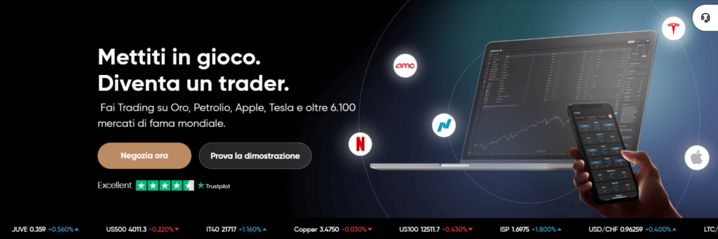 Immagine che mostra la possibilità di provare Capital.com grazie a un conto dimostrativo