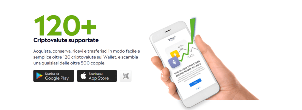 Immagine che mostra il wallet virtuale completamente gratuito offerto da eToro.