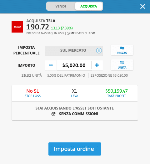 comprare azioni Tesla con etoro