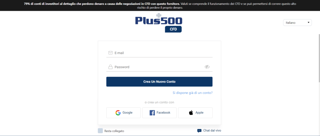 registrazione account plus500