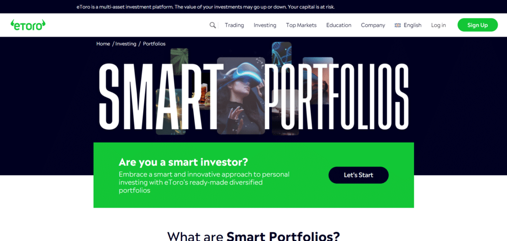 Immagine che mostra gli SmartPortfolios di Crypto.com