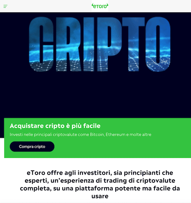 Visita il sito ufficiale di eToro