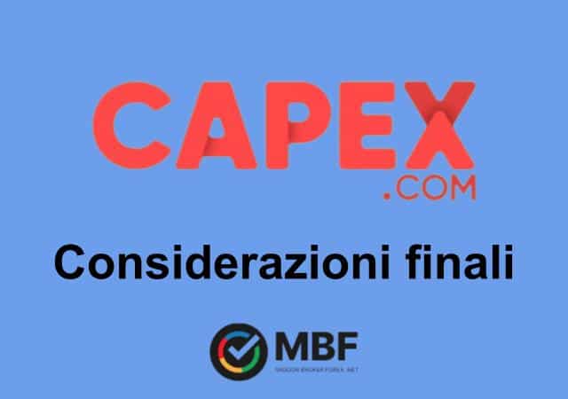 considerazioni finali capex