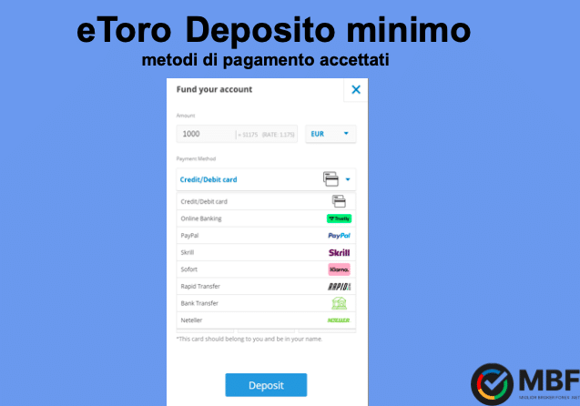 metodi di pagamento eToro