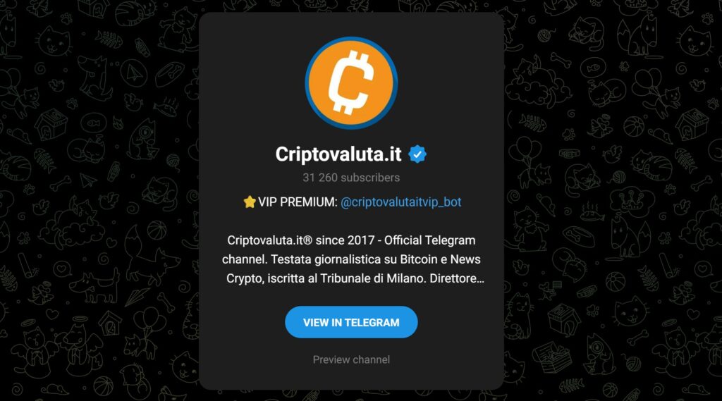 Migliori canali / gruppi Telegram Crypto: Criptovaluta.it